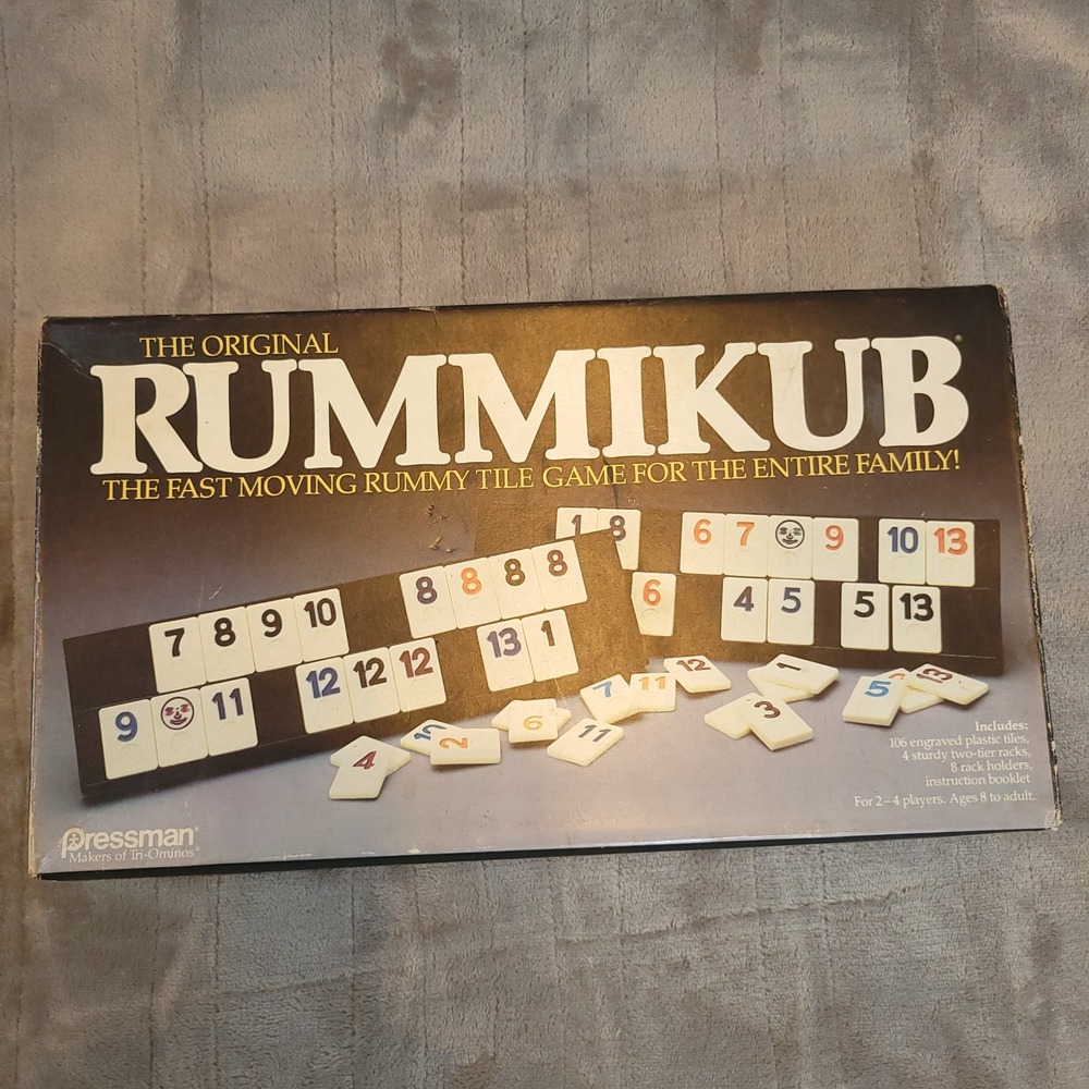 Pressman Rummikub Tile Game Vintage 1980 Black Original Complete Racks Instr - Picture 2 of 12